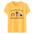 thumbnail image 5 of LUOGENLI T-shirts pour Femme pour Femmes T-Shirt Décontracté à Imprimé de Lettres Col Rond Manches Courtes T-Shirt Plusieurs Couleurs T-shirts pour Femmes T-shirts Graphiques Pêche Vêtements d'Été Jaune P, 5 of 5