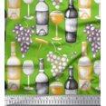 thumbnail image 1 of Soimoi Silk Fabric Grapes,Wine Glass & Bottle Printed Craft Fabric by the Yard 42 Inch Wide, 1 of 3