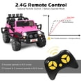 thumbnail image 4 of Patiojoy 12V Electric Kids Ride On Truck Toys 2 Seater Jeep Car with Remote Control Pink, 4 of 10
