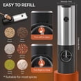 thumbnail image 4 of Rechargeable Electric Salt and Pepper Grinder Set with Double Charging Base, USB Cable, Automatic Salt Pepper Grinder, 4 of 7