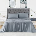 thumbnail image 1 of Bamboo Sheets Set of 4 - Rayon from Bamboo Cooling Bed Sheets, 16" Deep Pocket Fitted Sheet for Hot Sleepers, King Size Soft Wrinkle-Resistant Bedding, 1 of 8