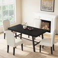 thumbnail image 1 of 55 Inch Farmhouse Modern Dining Table for 2-4 Persons, Rectangular Heavy Duty Kitchen Table Built with 2"×2" Thick Metal Legs, Ideal for Small Dining Room & Apartment Kitchen, 1 of 8