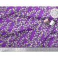 thumbnail image 3 of Soimoi Purple Georgette Viscose Fabric Leaf Leaves Print Fabric by Yard 44 Inch Wide, 3 of 3