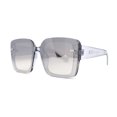 thumbnail image 3 of Lunettes de Soleil Rétro pour Femmes, Rectangulaires, Sans Monture, en Plastique Épais, Design, Argent Ardoise, Miroir, 3 of 4