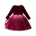 thumbnail image 3 of Splozh Robe d'Automne à Manches Longues pour Tout-Petit Bébé Fille Robe de Noël pour Filles Robe à Manches Longues Filles Robe de Fête d'Hiver Rouge, 5 Ans, 3 of 6