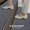 thumbnail image 4 of 7pcs Horizontal Striped Brushed Stair Mats, Household Step Mats, Absorbent Non Slip Sound Insulation Carpet, Polyester Material, Soft Touching, Wear Resistant, Easy To Clean, 4 of 7