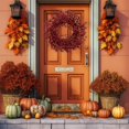 thumbnail image 1 of Mefallenssiah Halloween and Thanksgiving Simulation Green Plant Door Garlands Festival Decorations Plastic Small Flower Window Display Props Fall Decor 11.8in, 1 of 6