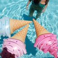 thumbnail image 2 of Swimming Pool Float Water Swim Ring Ice Cream Shaped Inflatable Play Game Toy, 2 of 10