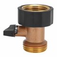 thumbnail image 2 of Single Pass Ball Valve Adapter G3/4 Female Thread Copper Garden Hose Watering Connector, 2 of 12