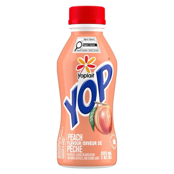 Yoplait Yop 1 % Yogourt à Boire, Pêche, Collations pour Enfants, 200ml