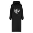 thumbnail image 4 of EGNMCR Robes de Fête pour Femmes Mode Femmes Imprimé Ample à Capuche Confortable Robe à Manches Longues, 4 of 4