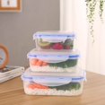 thumbnail image 1 of EASTIN 3 Pcs Contenants de Rangement pour Aliments avec Couvercle Contenant Alimentaire en Plastique pour Micro-Ondes Rectangulaire Contenants de Préparation de Repas Réutilisables Boîtes à Lunch Étanches Empilables Boîtes de Rangement pour Fruits - par, 1 of 10