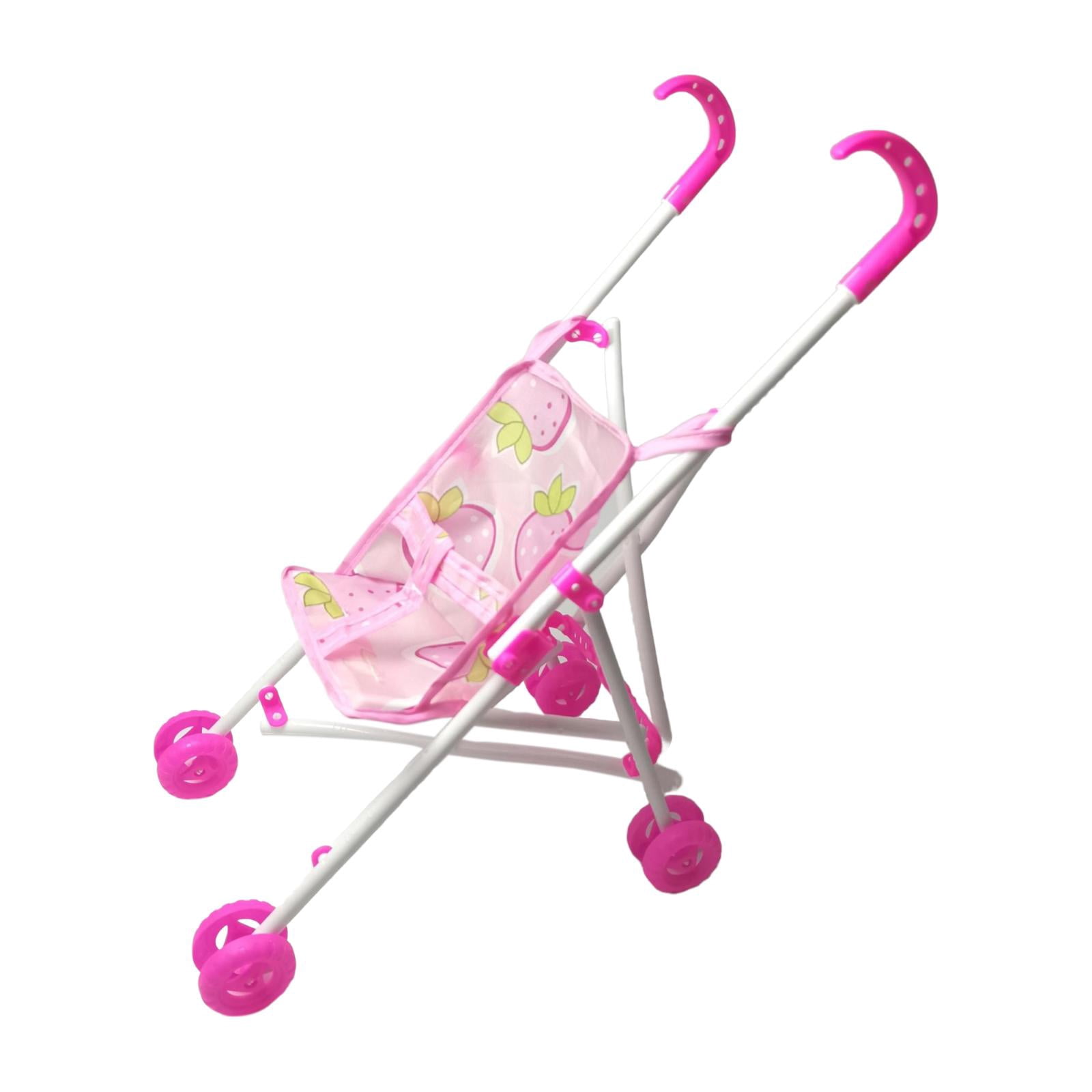 Siruishop Baby Doll Stroller Dolls Pram (doll Not Included) Folding with Double Row Swivel