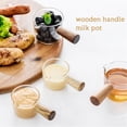 thumbnail image 1 of Coffee Pot Wooden Handle Glass Milk Teapot Mini Sauce Gravy Pan Home Hotel Kitchen Tableware, Large, 1 of 9