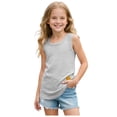 thumbnail image 1 of Wxirdiow Girls Sleeveless Tops Girls' Crop Tank Top Soft Ribbed Sleeveless Racerback for Dance Sports & Layering Light Gray Size,12-18 Months, 1 of 6