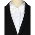 thumbnail image 3 of INSPIRE CHIC Men's Grids Patterned Solid Color Adjustable Pre-tied Bow Tie White, 3 of 4