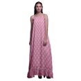 thumbnail image 1 of Bimba Rose Pâle2 Bloc Floral Imprimé Vêtement de Nuit pour Femmes Longue Robe Maxi à Bretelles Spaghetti Tenue de Sommeil Robe X-Small, 1 of 5