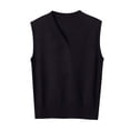 thumbnail image 1 of MeetoTime Women's Sweater Vest Basic V Neck Sleeveless Uniform Pullover Knitwear Knitted Tank Tops, 1 of 7