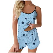 HNMKIU Ladies Pyjama Set Women's New Summer Pajamas And Pajama Pants Set