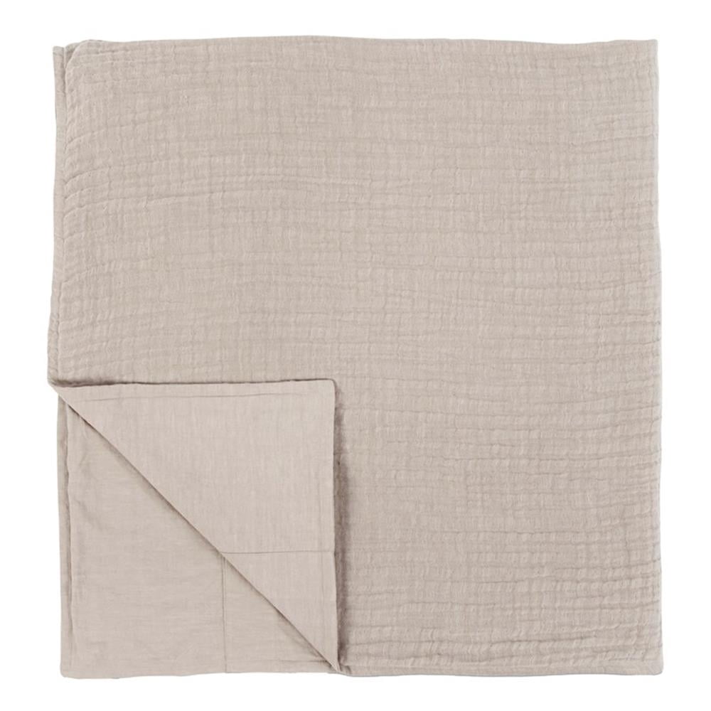 Pemberly Row Modern Transitional Cotton Linen Queen Duvet Natural
