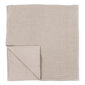 Pemberly Row Modern Transitional Cotton Linen Queen Duvet Natural