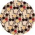 thumbnail image 1 of Ahgly Company Machine Washable Indoor Round Transitional Red Brown Area Rugs, 8' Round, 1 of 7