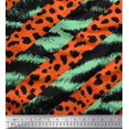 thumbnail image 1 of Soimoi Green polyester Crepe Fabric Leopard & Wild Animal Skin Print Fabric by The Yard 42 Inch Wide, 1 of 3