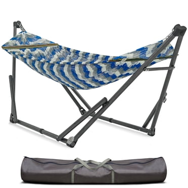 Tranquillo Uniki Support de Hamac Pliable, Hamac et Support de Camping Pliants, Support de Hamac Double Capacité de 550 Lb pour 2 Personnes, Hamac Pliant Robuste, Assemblage Rapide, Chevron