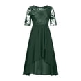 thumbnail image 2 of WTXUE Robe Grande Taille, Robe Mi-Longue pour Femme en Broderie Dentelle Chiffon, Robe Simulée, Robe Verte, 1# Vert 3TG, 2 of 5