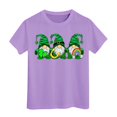 thumbnail image 1 of PMVFHDE Hauts d'Été pour Filles T-Shirts pour Fille Hauts Mignons Hauts Courts pour Fille Hauts de Sortie pour Fille T-Shirt à Manches Courtes pour Filles T-Shirt d'Été à Col Rond Coupe Décontractée T-Shirts Basiques Violet, 10-11 Ans, 1 of 4