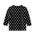 thumbnail image 4 of COM1950s Shirts for Girls, Children's Fashion Solid Color 3/4 Sleeve Round Neck Tops/Shirt, 4 of 8
