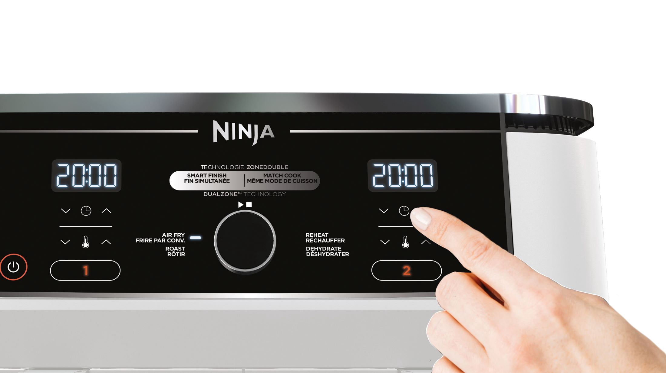 Friteuse à air TG 4-en-1 de 10 Qt (9,4 l) à 2 paniers Ninja Foodi dotée de la technologie Dual Zone, Blanc, DZ300CWH