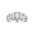 thumbnail image 1 of RYLOS Men's Rings Sterling Silver Classic 7X5MM Oval Gemstone & Diamond Ring Opal October Birthstone Rings For Men Size 9, 1 of 7