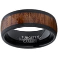 thumbnail image 2 of Men's Genuine Rose Wood Tungsten Ring Band Wedding Engagement Inlay 8MM, 2 of 7