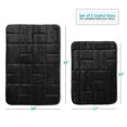 thumbnail image 2 of Clara Clark Bathroom Rugs, Velvet Memory Foam Bath Mat, Ultra Soft Non Slip and Absorbent - Tiled - Set of 2 - Black, 2 of 6