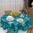 thumbnail image 4 of Nautical Coastal Tablecloth Round 60 Inch Rustic Teal Turquoise Starfish Ocean Table Cloth Wrinkle Resistant Summer Sea Beach Table Cover Decorative for Home Kitchen Dining Indoor Party Picnic, 4 of 6