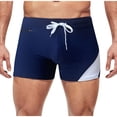 thumbnail image 3 of QATAINLAV Big Sale Days, Men's Casual Drawstring Swim Trunks Square Leg Swim Briefs Quick Dry Athletic Training Swimsuit Fashion Color Block Board Shorts Summer Beach Outfits Dark Blue M, 3 of 9