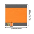 thumbnail image 3 of Z-423 Orange Très Grand Tapis de Plage Imperméable Extérieur Pique-Nique Camping Couverture Résistante au Sable Portable Pliable, 3 of 5