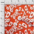 thumbnail image 1 of oneOone Cotton Poplin Orange Fabric Joker & Poker Text Craft Projects Decor Fabric Printed By The Yard 56 Inch Wide, 1 of 4