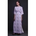 thumbnail image 2 of Bimba Robe Maxi à Fente Latérale Imprimée Papillon Artistique en Rayonne Taille Smockée - Petite, 2 of 6