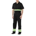 thumbnail image 1 of TOPTIE Men's Reflective Coverall Enhanced Visibility Coverall, Short Sleeve Length Regular-Black-S Regular, 1 of 8