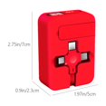 thumbnail image 3 of Retractable 3-in-1 Data Cable With Mirror Cell Phone Bracket Fast Charging One-Three Storage Charging Cable, 3 of 8