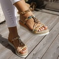 thumbnail image 4 of Mepaouo Womens Low Wedge Heels Sandals Wide Width Platform Summer Slides Non Slip Dressy Slip on Shoes, 4 of 8