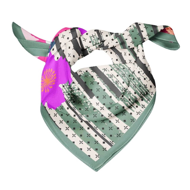Bimba Womens Rectangular Printed Cotton Voile Scarf Neck Head Wrap-40 x 40 Inches