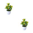 thumbnail image 2 of Ruiboury Add Touch Of Green To Living Space Artificial Plant Collection Home Decor Plastic Artificial Potted Plants False Plant lemon 2Set, 2 of 6