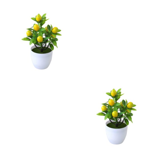 ZheElen Add To Any Room Artificial Plant Collection Designed For Any Room Artificial Potted Plants False Plant lemon 2Set