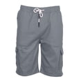 thumbnail image 4 of Men's Cargo Shorts Plus Size Big and Tall Cargo Shorts Multi-Pockets Relaxed Summer Drawstring Beach Shorts Pants, 4 of 5