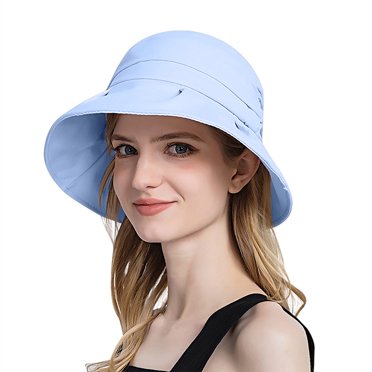 Mchoice Women Bucket Hat Summer Sun Large Brim Hats Foldable Beach Hat Cotton UPF 50+ Sun Protection Cap