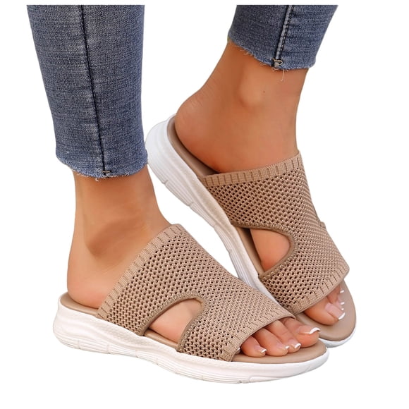 Orthopedic Slides Sandals for Women Plantar Fasciitis Breathable Mesh Diabetics Walking Slip on Summer Shoes