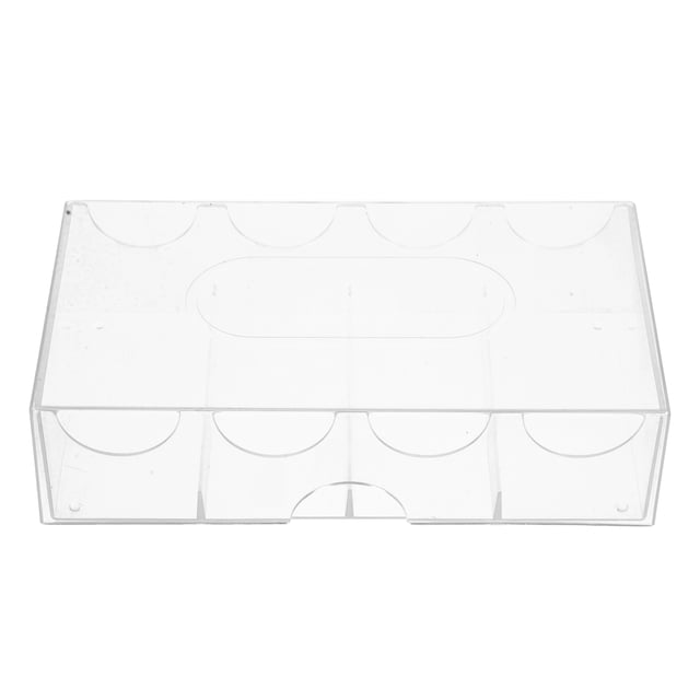Miangastore Poker Chip Storage Box Transparent 1Pack 6.48X3.54X1.57in